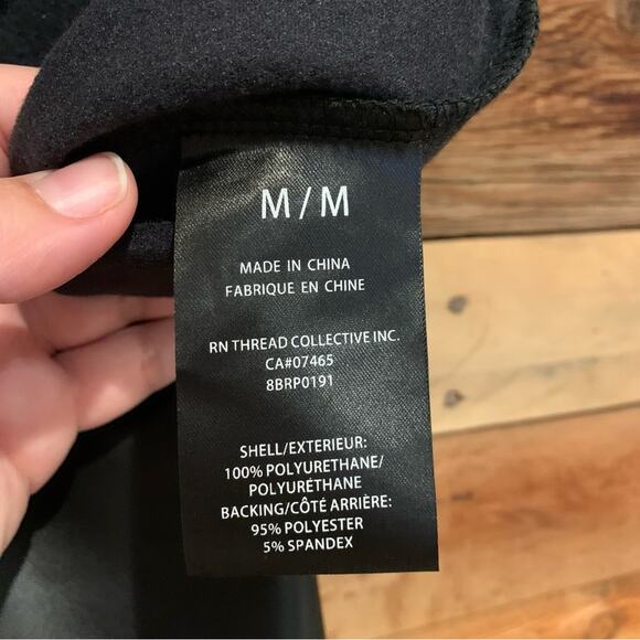 STUDIO Badgley Mischka Faux Leather Drawstring Jogger Pants Black Size M - Picture 12 of 13